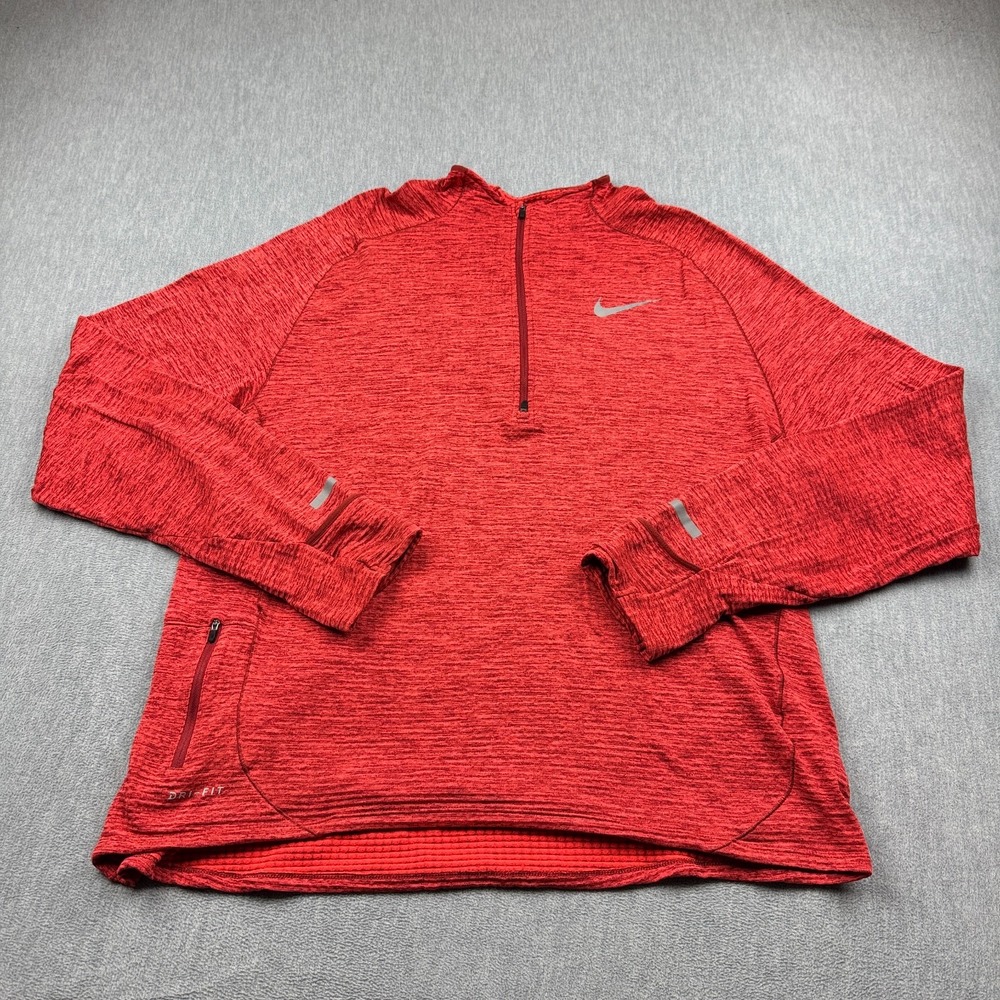 Nike Shirt Men 2XL Red Dri-FIT Element Sphere Half-Zip Running Top Gym Training